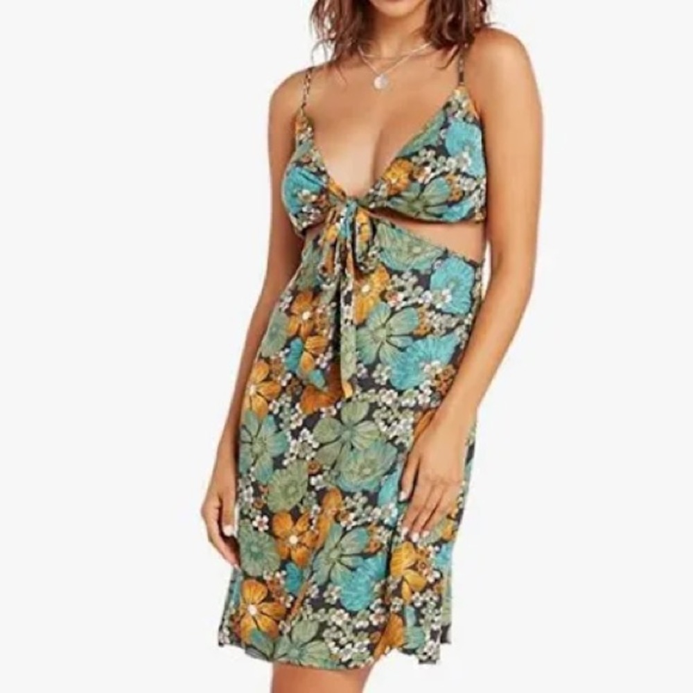 Volcom XSmall Dress Luvely Daze Dress in Jade floral NWT